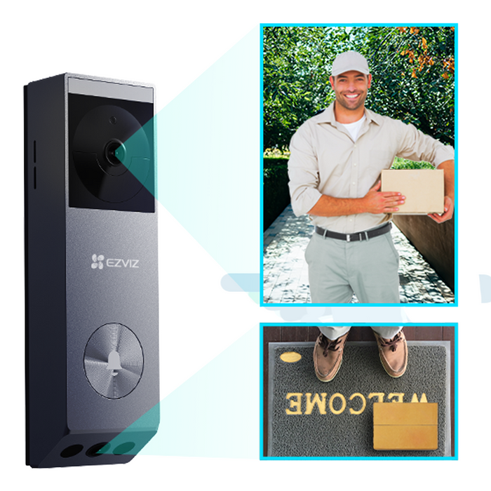 EZVIZ Wireless WIFI 2K Battery Video Doorbell Kit with Solar Panel (EP3X-PRO)