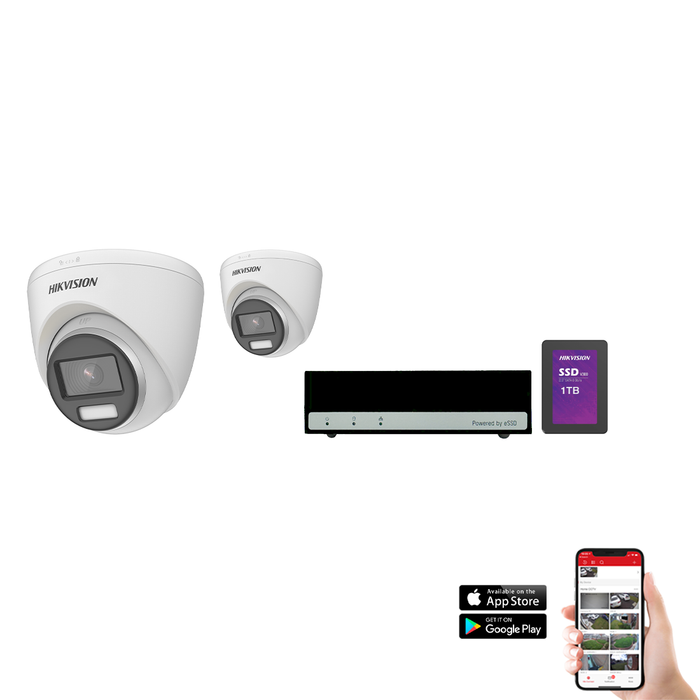 Hikvision ColorVu 2 Camera 4ch 3K 40M CCTV Kit (HIK-KIT-TVI-COL-3K-KF3T-2)