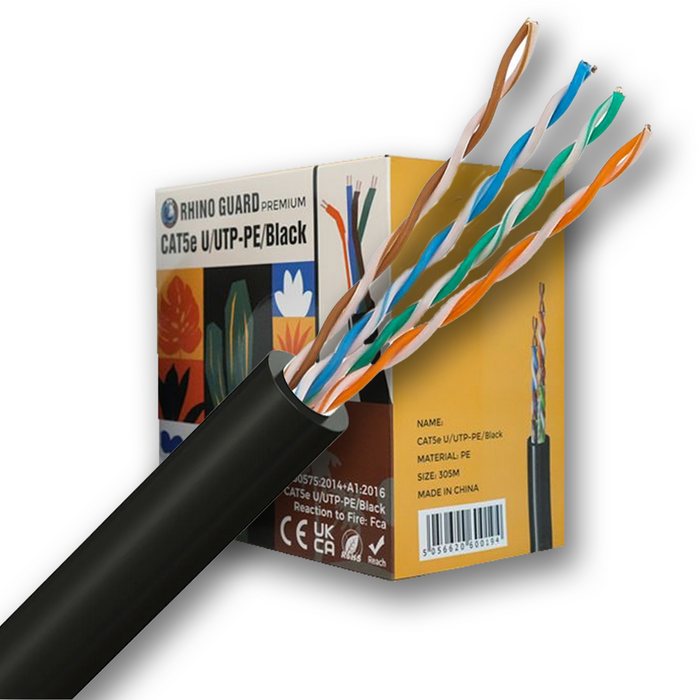 Rhino Guard CAT5E External Copper Cable 305m - Black (RHI-CAT5E-PE-B)