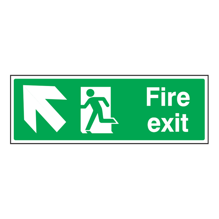 TG Sign - Fire Exit Up Left - 300 x 100mm (TG-CS32001G)