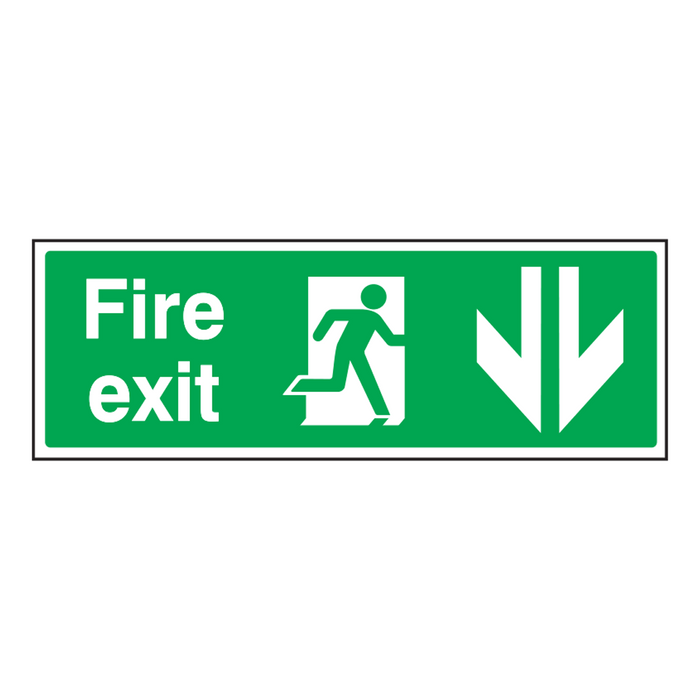 TG Sign - Fire Exit Down - 300 x 100mm (TG-CS32008G)