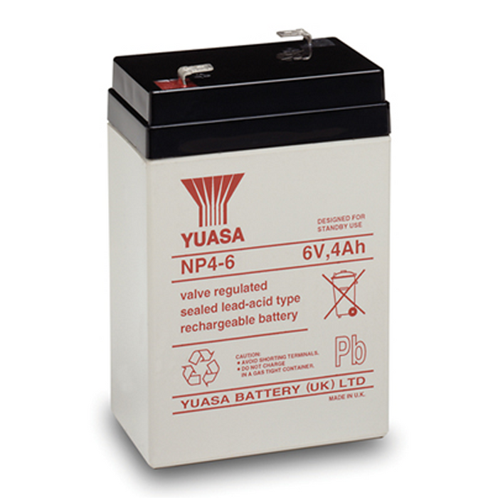 Yuasa NP 6v 4Ah Alarm Battery (NP4-6)