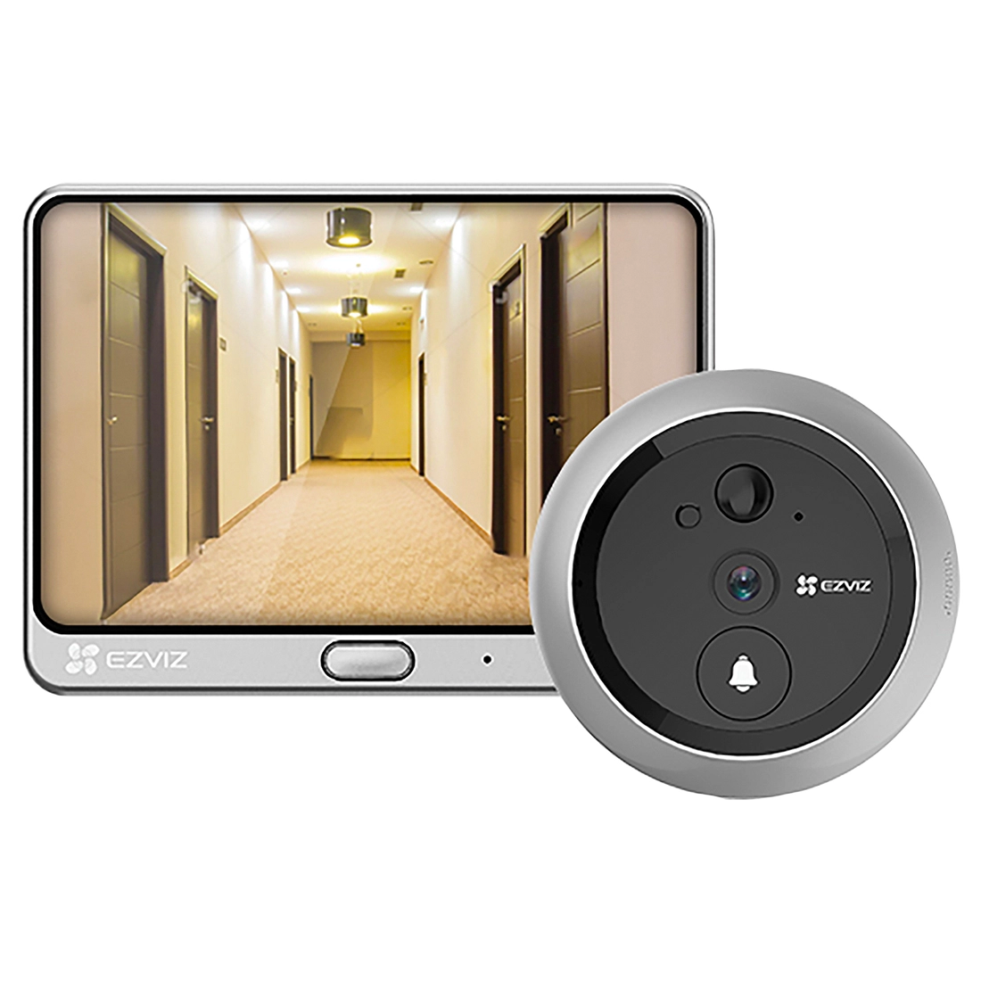 EZVIZ DP2 Wirefree Peephole Door Viewer Camera with Built in Doorbell,  1080p 4.3 Inch Color Touch Screen, Rechargeable Battery, PIR Motion  Detection, Two-Way Talk, Night Vision, High Endurance: Buy Online at Best